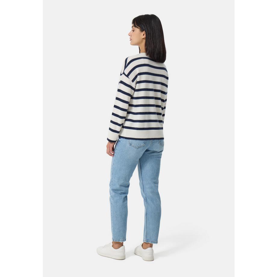 CASH-MERE.CH Kaschmir Rundhals Pullover gestreift  
