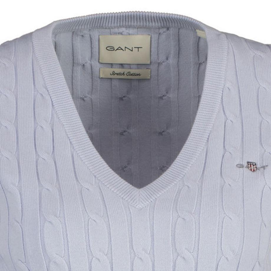 GANT Pull en tricot -STRETCH COTTON CABLE V-NECK  