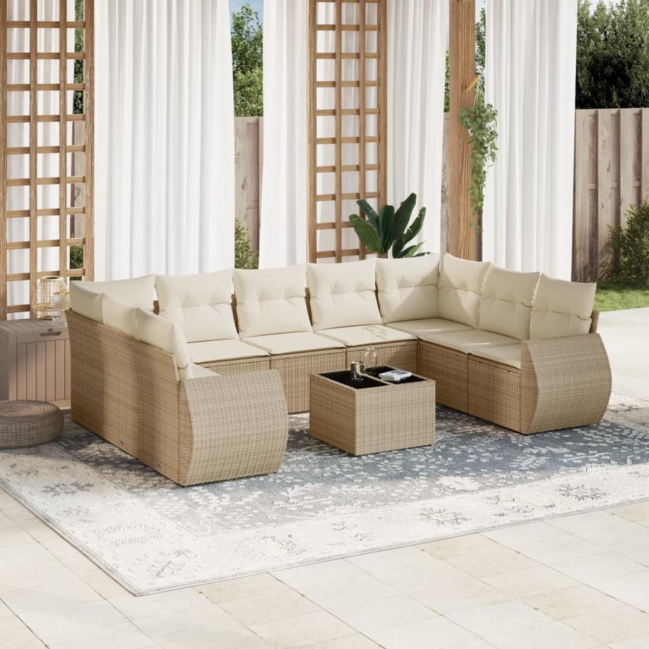 VidaXL Ensemble de canapés de jardin rotin synthétique  