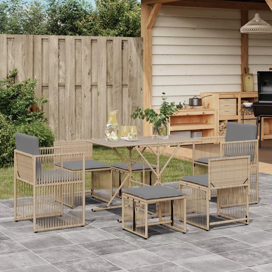 VidaXL set da pranzo da giardino Polirattan  
