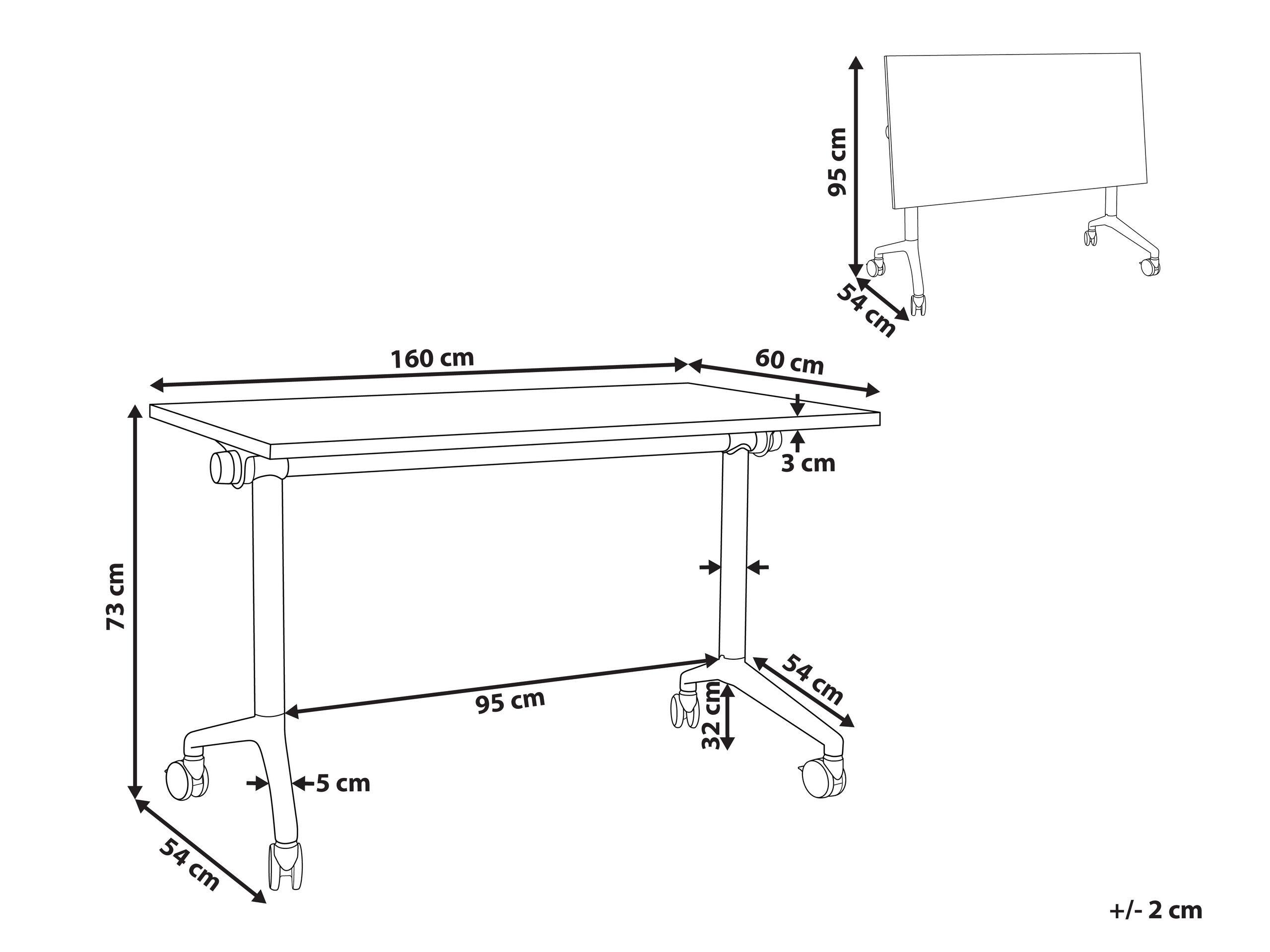 Beliani Bureau pliable en Acier Moderne CAVI  