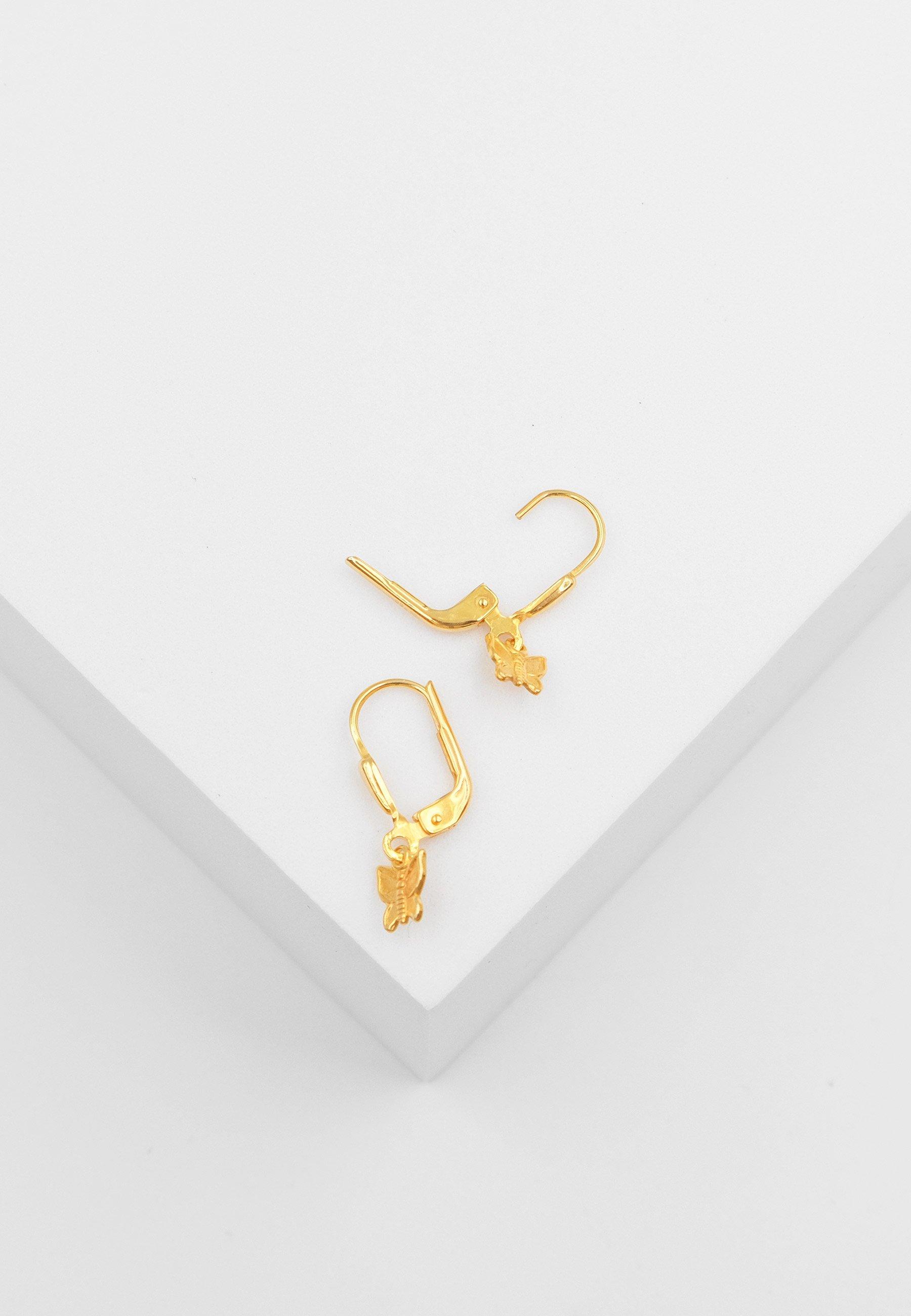 MUAU Schmuck  Boucle d'oreille or jaune 750, 16x5mm 