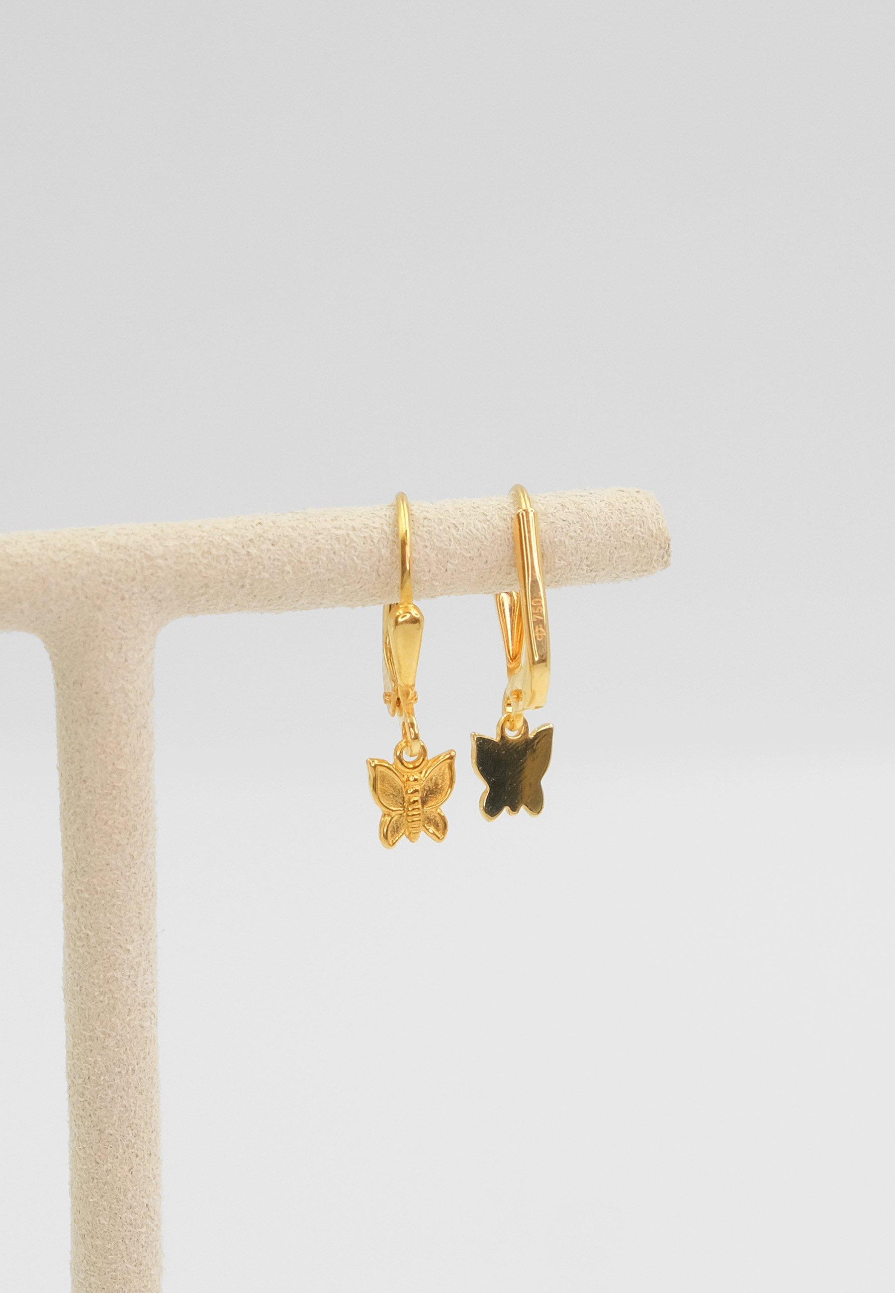 MUAU Schmuck  Boucle d'oreille or jaune 750, 16x5mm 