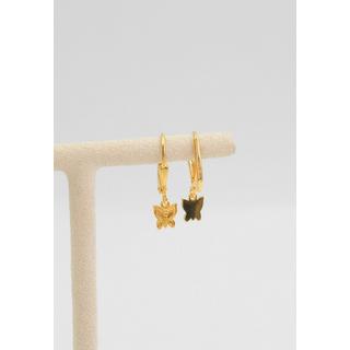 MUAU Schmuck  Boucle d'oreille or jaune 750, 16x5mm 