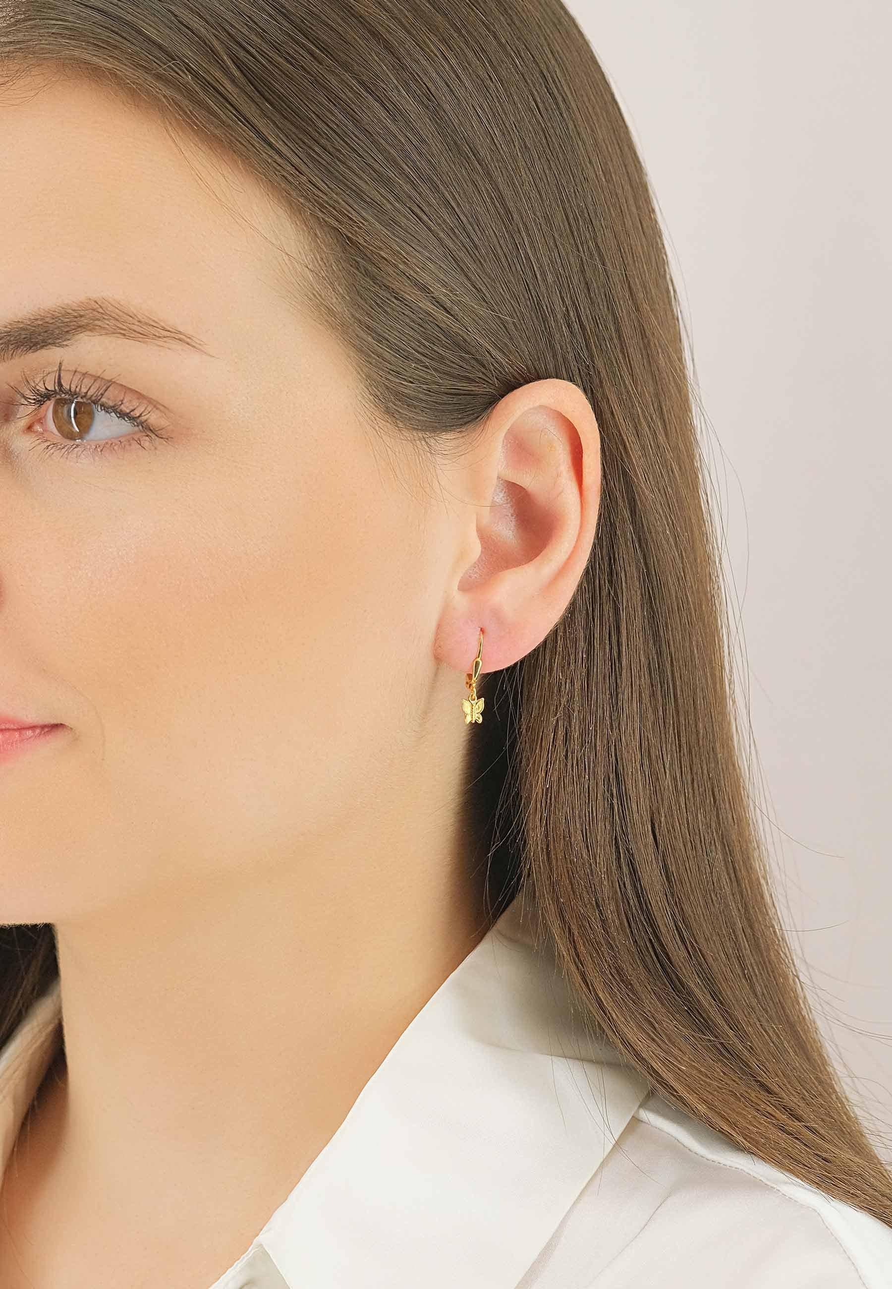 MUAU Schmuck  Boucle d'oreille or jaune 750, 16x5mm 