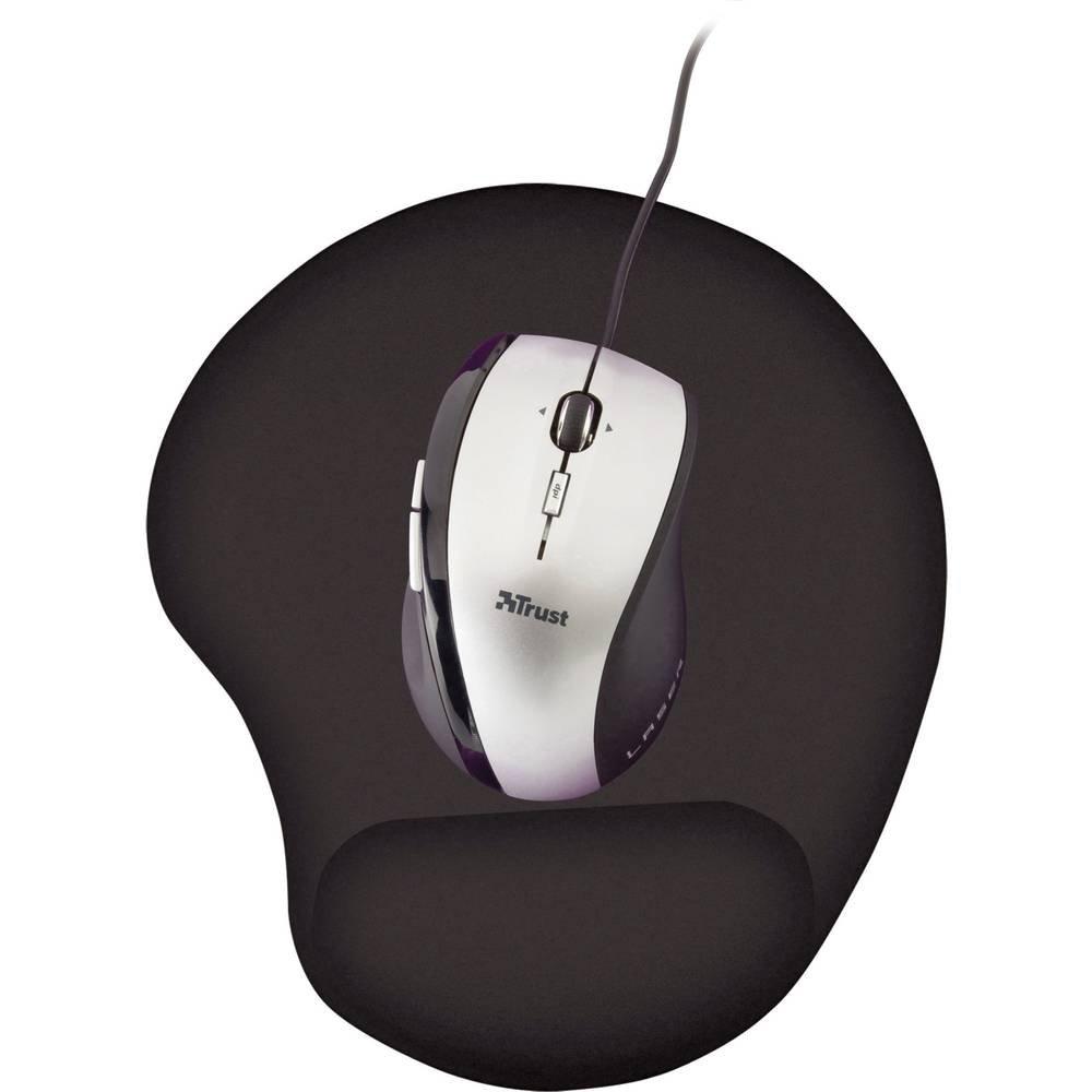 Trust  Trust Bigfoot Gel Tappetino per il mouse con inserto in gel per polso Ergonomico Nero (L x A x P) 210 x 23 x 245 mm 