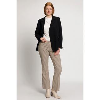 Ulla Popken  Pantaloni boot cut a 7/8 con pieghe, cintura comoda e quadri 