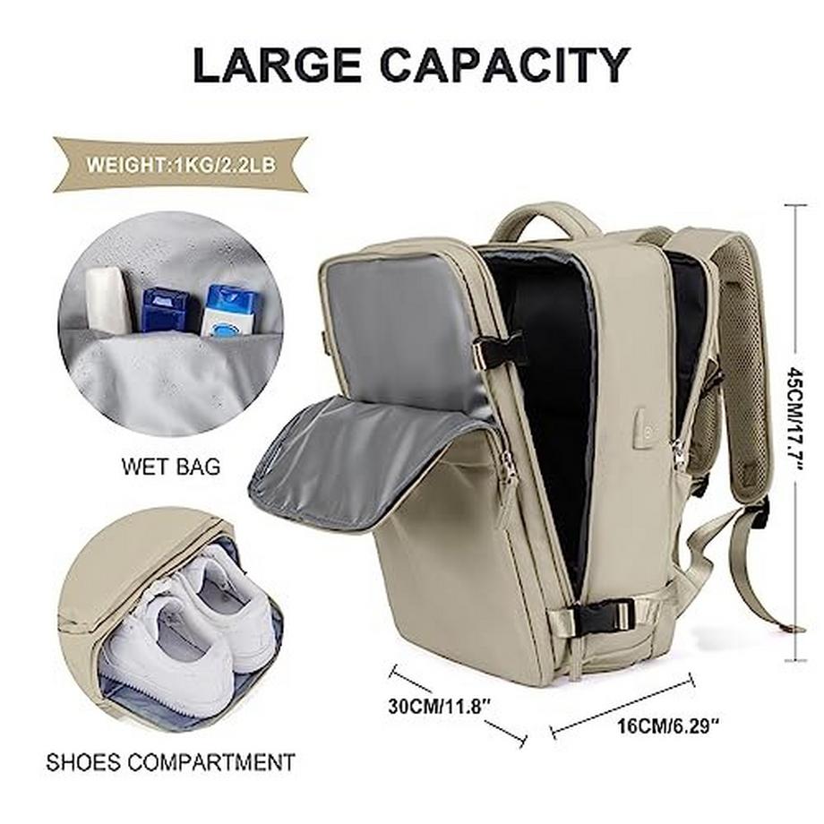 Only-bags.store  Kabinenbeutel für EasyJet 45x36x20 Travel Rucksack Ryanair mit USB Port Flugzeug Rucksack 