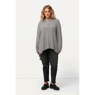 Ulla Popken  Blusa dal taglio lungo e svasato con cappuccio, retro più lungo e maniche lunghe 