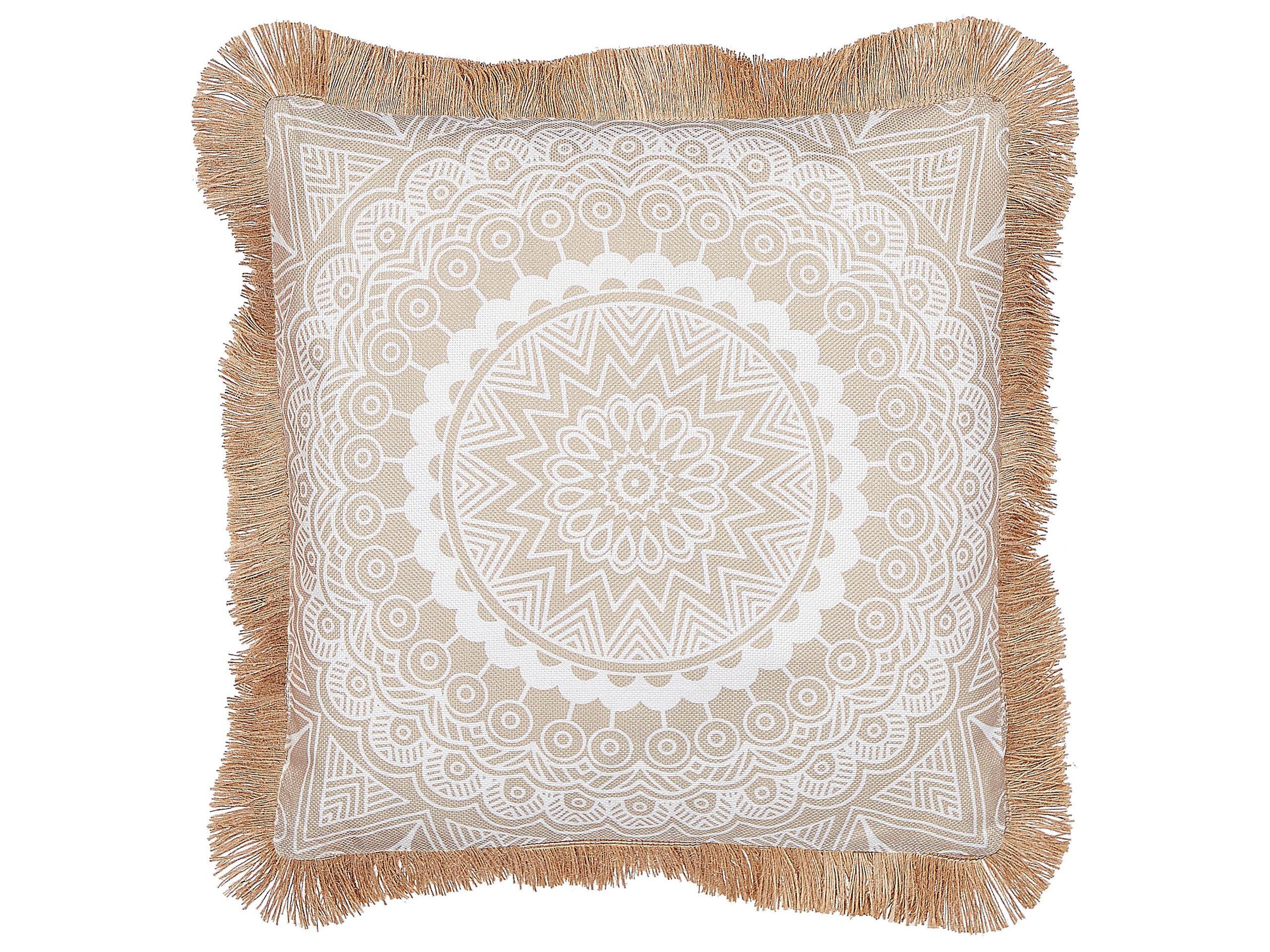 Beliani Lot de 2 coussins décoratifs en Polyester Boho GERANIUM  