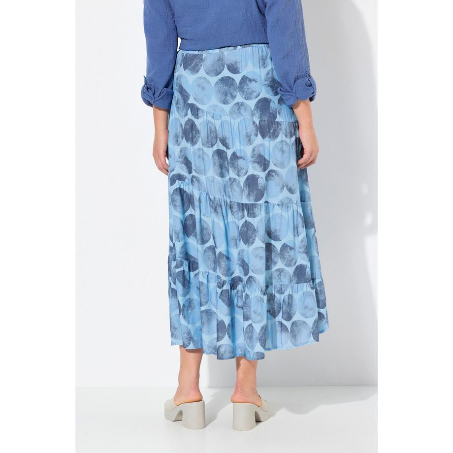 Ulla Popken Gonna Maxi Cuciture Decorative Vita Elastica Taglio Svasato  