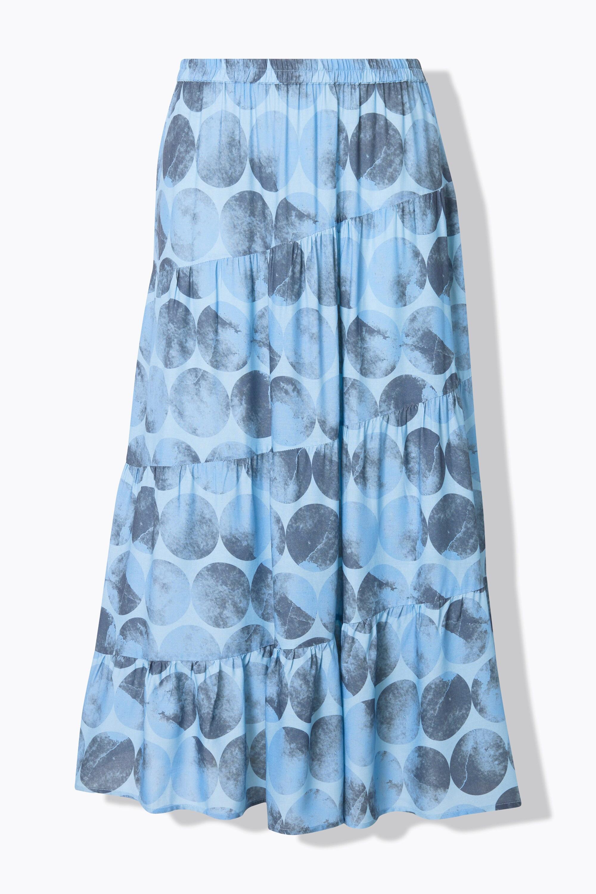 Ulla Popken Gonna Maxi Cuciture Decorative Vita Elastica Taglio Svasato  