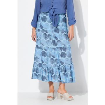 Maxi gonna dal taglio svasato con cuciture decorative e cintura elastica