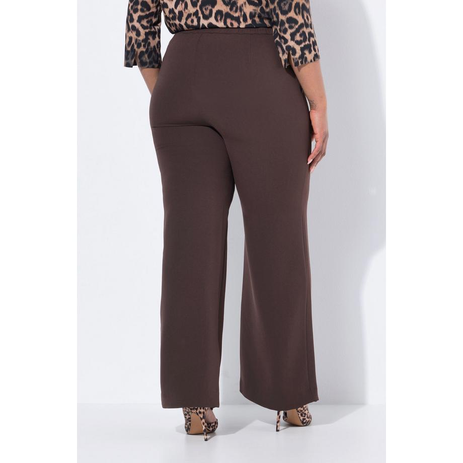 Ulla Popken Pantaloni con taglio della gamba ampio e dritto e cintura elastica  