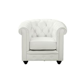 Vente-unique Fauteuil en simili CHESTERFIELD - Blanc  