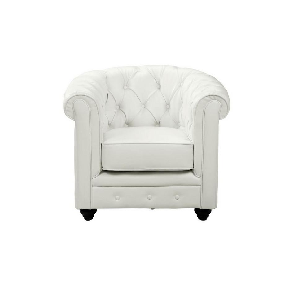 Vente-unique Fauteuil en simili CHESTERFIELD - Blanc  