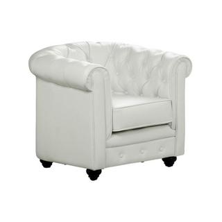 Vente-unique Fauteuil en simili CHESTERFIELD - Blanc  