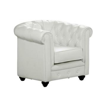 Fauteuil en simili CHESTERFIELD - Blanc