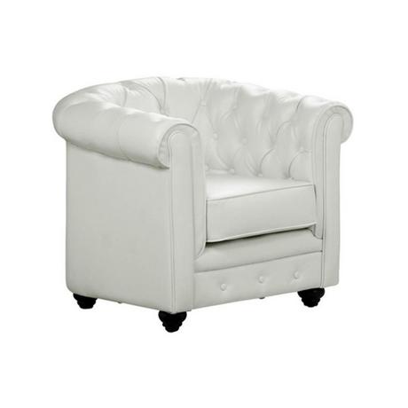 Vente-unique Fauteuil en simili CHESTERFIELD - Blanc  