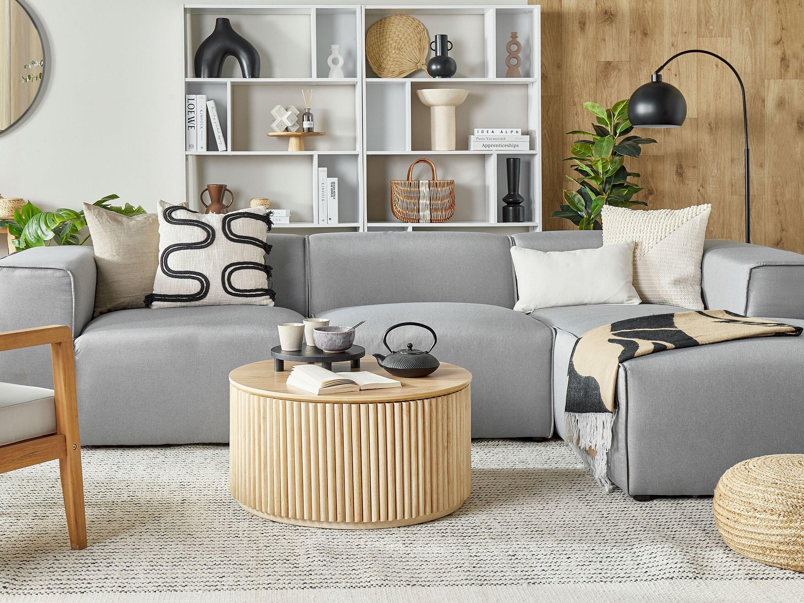 Beliani Canapé d'angle en Tissu Moderne DOLVA  