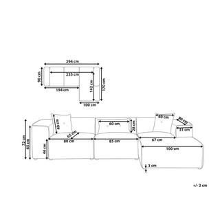 Beliani Canapé d'angle en Tissu Moderne DOLVA  