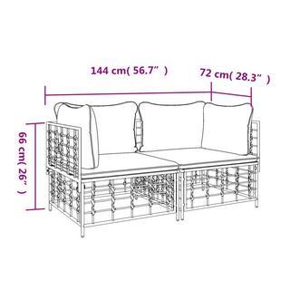 VidaXL Canapé d'angle rotin synthétique  