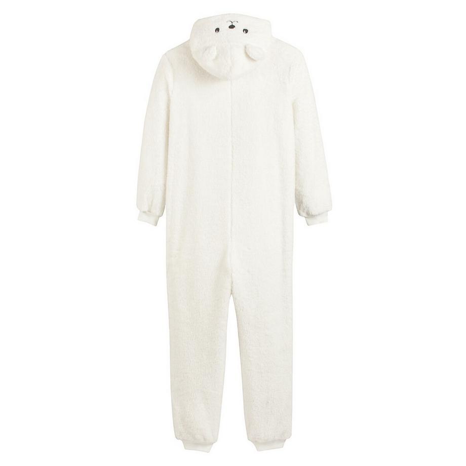 La Redoute Collections  Teddyfleece-Overall mit Kapuze und Teddy-Motiv 