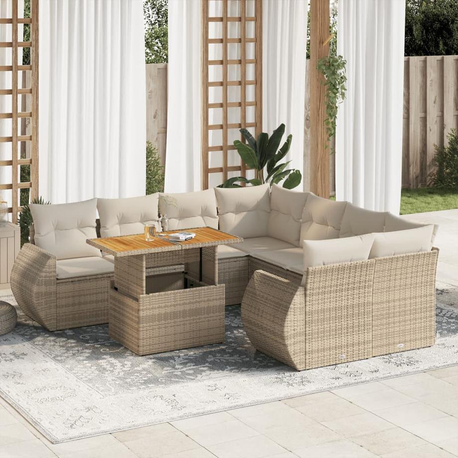 VidaXL Ensemble de canapés de jardin rotin synthétique  