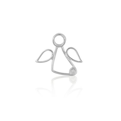 MUAU Schmuck  Pendentif ange en or blanc 750 diamant 0,0075ct. 13x15mm 