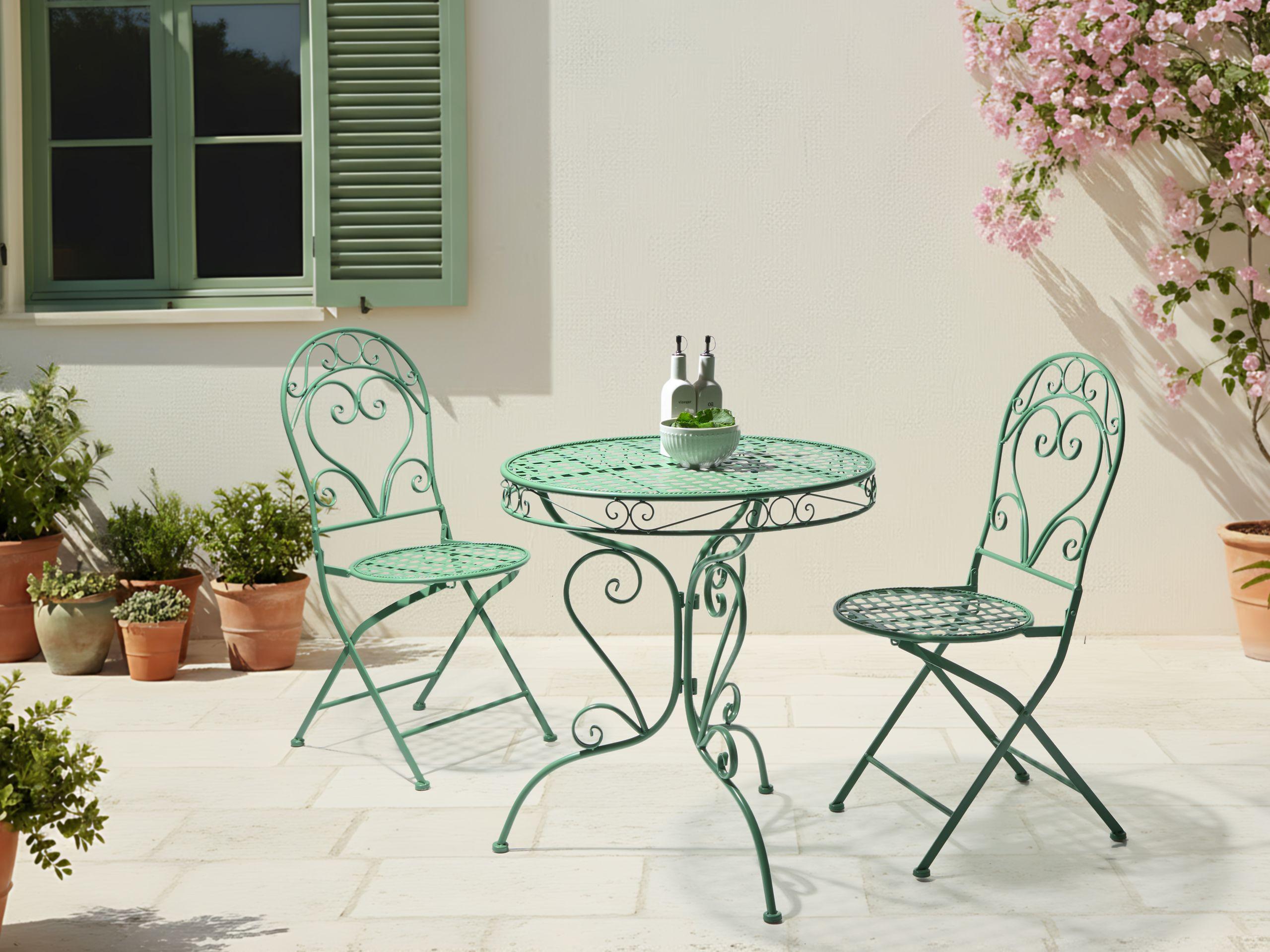 Beliani Ensemble pour bistro en Métal Rétro ALBINIA  