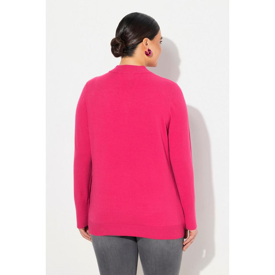 Ulla Popken Pullover Stehkragen Langarm Rippbündchen  