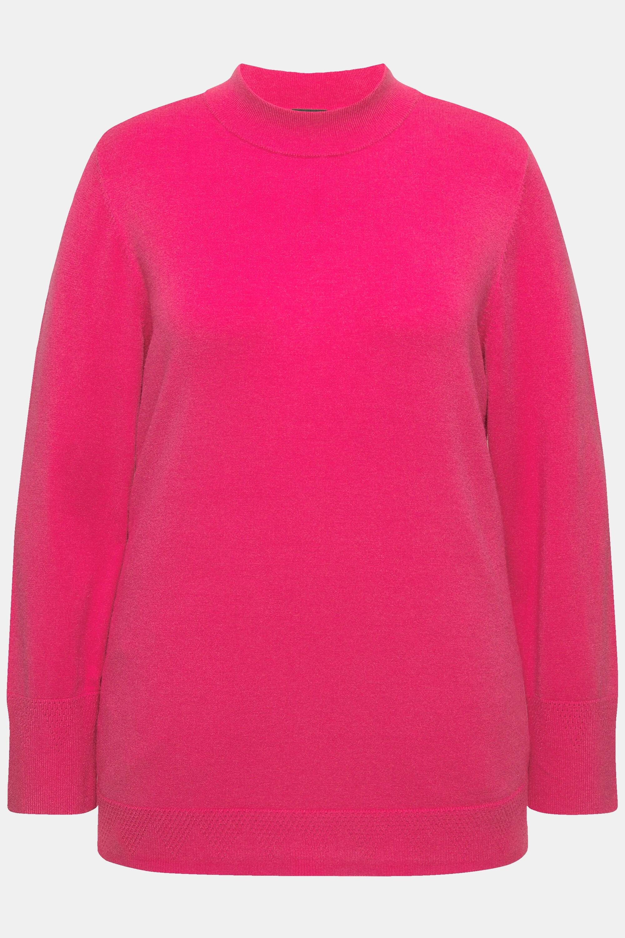 Ulla Popken Pull Col Montant Manches Longues Bords-Côtes  