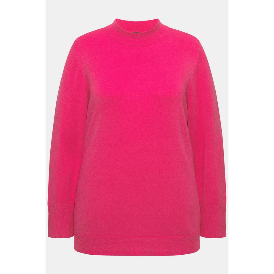 Ulla Popken Pullover Stehkragen Langarm Rippbündchen  