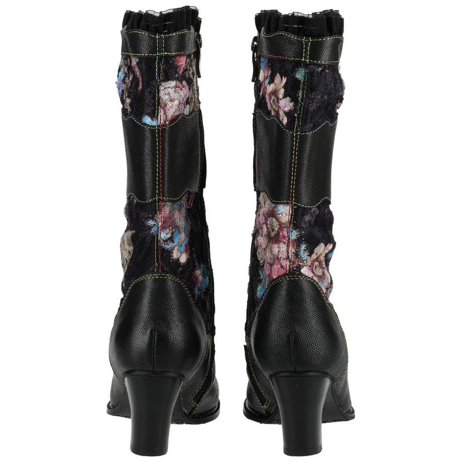 Laura Vita Blumenmuster Schnürstiefel bis zum Knie  