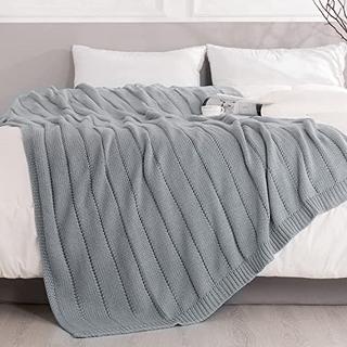 Alopini Couverture câline tricotée, couverture douce et chaude en tricot grossier, couverture de vie tricotée pour lit, canapé et canapé  