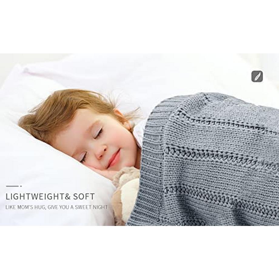 Alopini Kuscheldecke Strickdecke weiche warme grob gestrickte Decke  