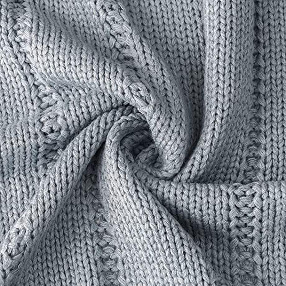 Alopini Kuscheldecke Strickdecke weiche warme grob gestrickte Decke  