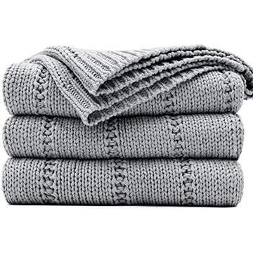 Couverture câline tricotée, couverture douce et chaude en tricot grossier, couverture de vie tricotée pour lit, canapé et canapé