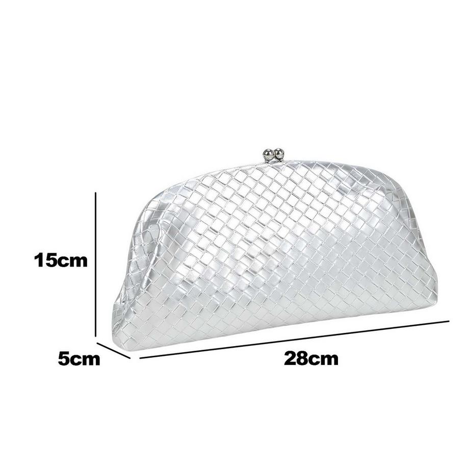 Gallantry  Borsa da sera da donna morbida, intrecciata, con chiusura a sfera e tracolla a catena 