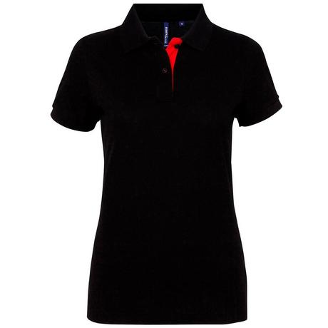 Asquith & Fox Kurzarm Kontrast Polo Shirt  