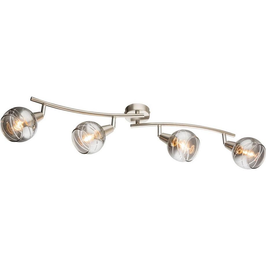 Faretto LED nickel opaco fumè 4xE14 LED 32x70x21