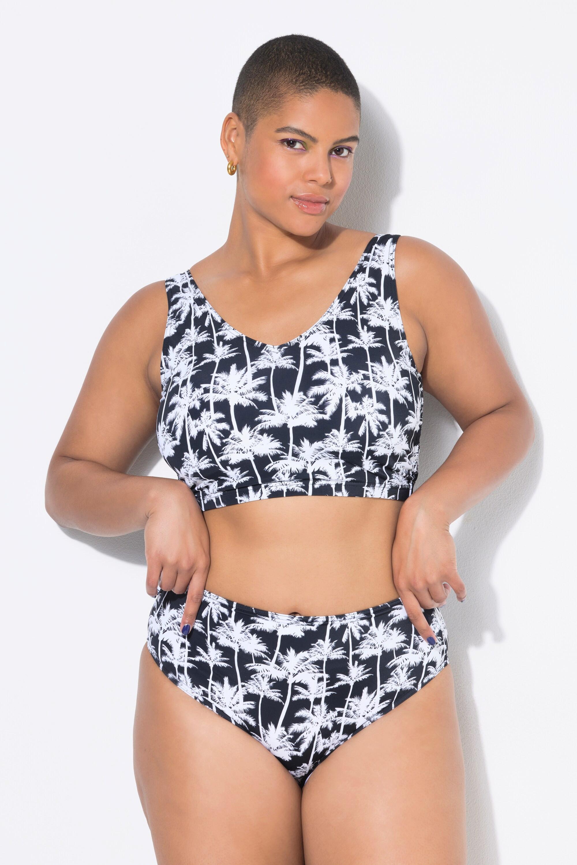 Studio Untold Bas de bikini taille haute imprimé palmiers Shaping  