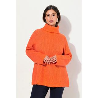 Ulla Popken  Pullover, Rippstrick, Rollkragen, Langarm, recycelt 