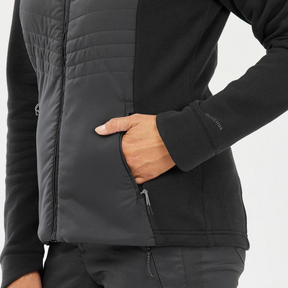 QUECHUA  Sweatjacke  Hybridjacke mit Kapuze Naturwandern - NH500 