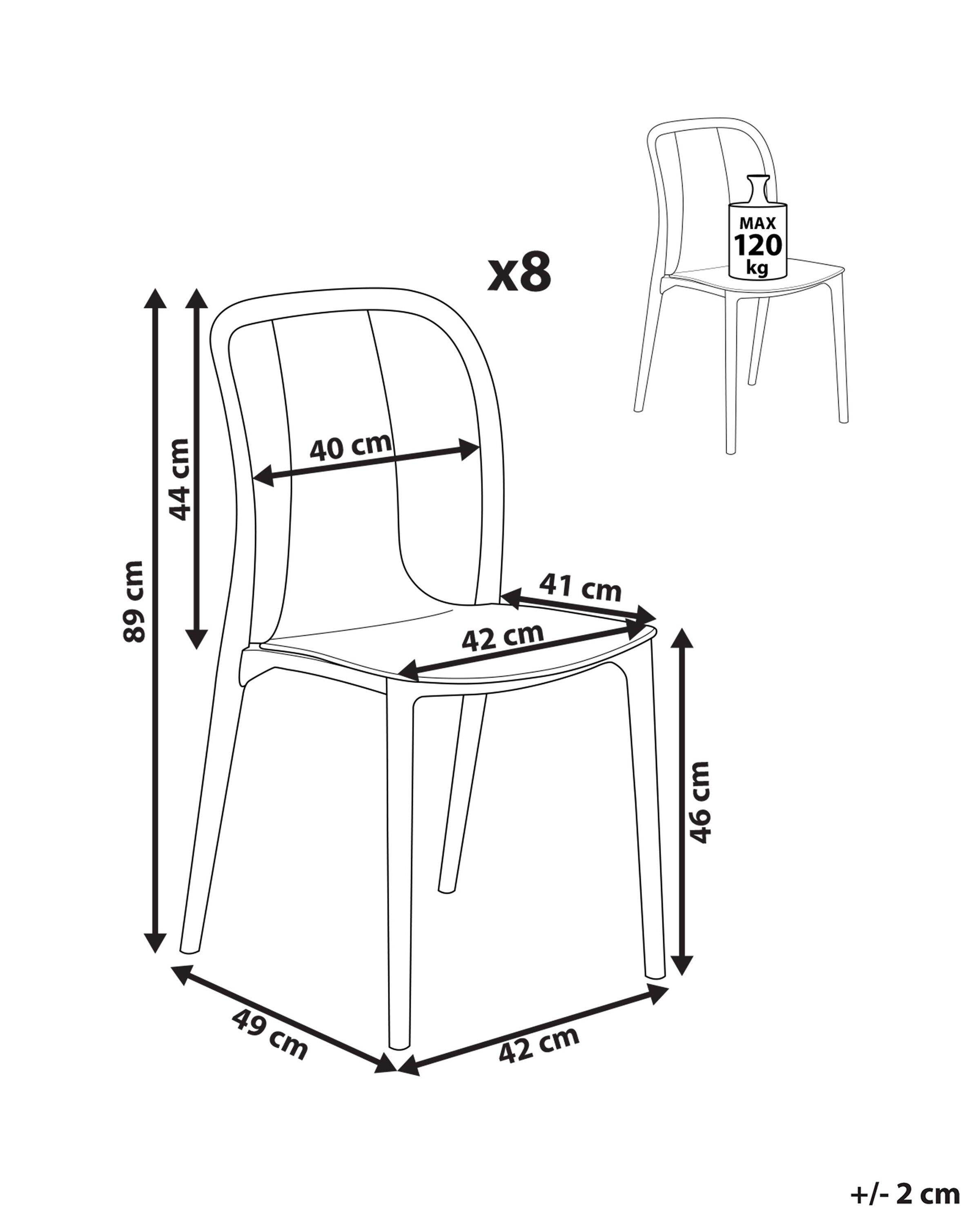 Beliani Lot de 8 chaises de jardin en Matière synthétique Moderne SPEZIA  