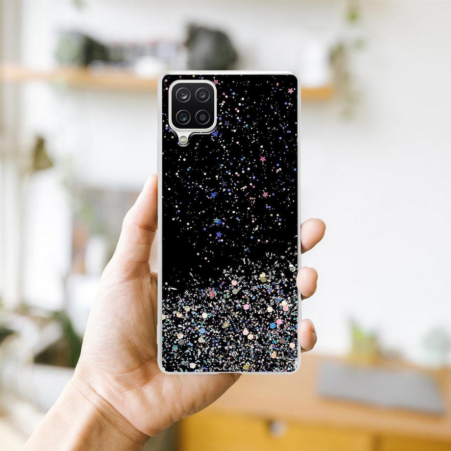 Cadorabo  Housse compatible avec Samsung Galaxy A12 / M12 - Coque de protection en silicone TPU flexible avec paillettes scintillantes 
