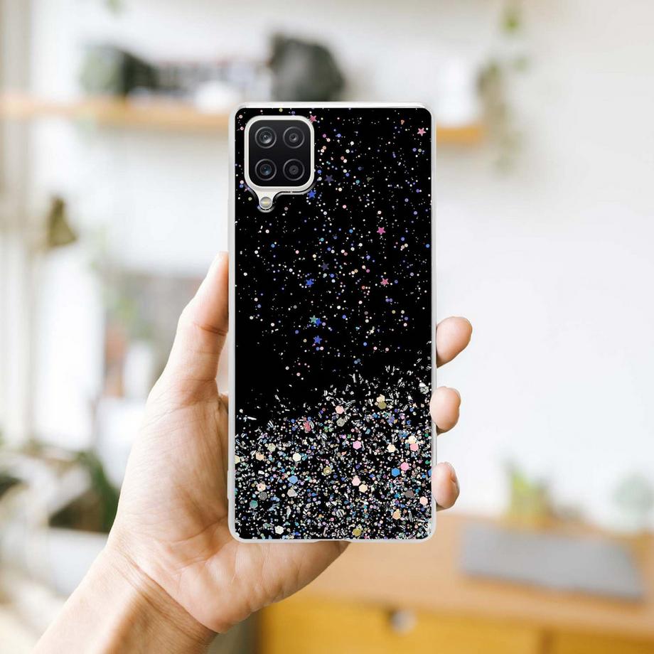 Cadorabo  Housse compatible avec Samsung Galaxy A12 / M12 - Coque de protection en silicone TPU flexible avec paillettes scintillantes 