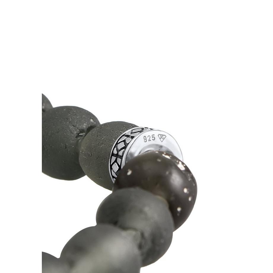 Kuzzoi  Bracelet Recycelte Glas Perlen Beads Olive 925 Silber 