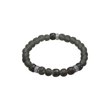 Armband Recycelte Glas Perlen Beads Olive 925 Silber