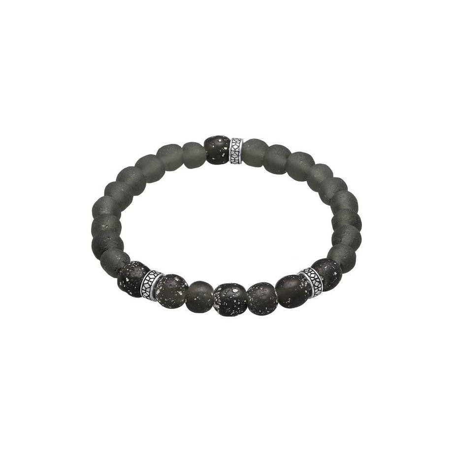 Armband Recycelte Glas Perlen Beads Olive 925 Silber
